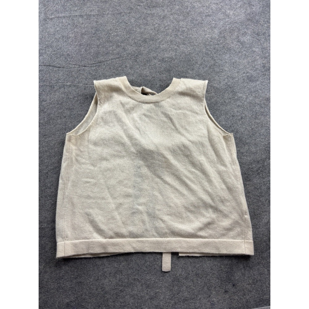Maje Women 1 Wool Tie Back Cropped Tank Beige Capsule Minimalist Classy Boho SEE